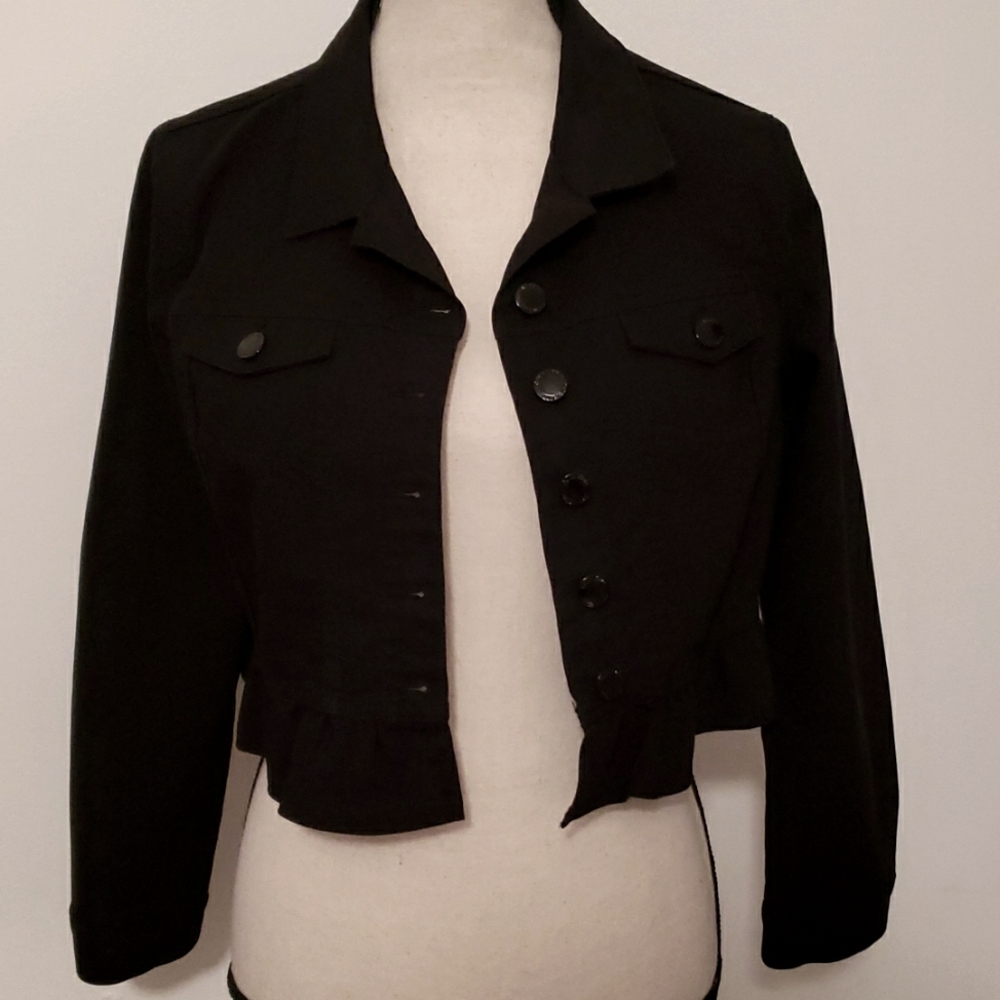 EUC, Calvin klein black ruffled jacket.